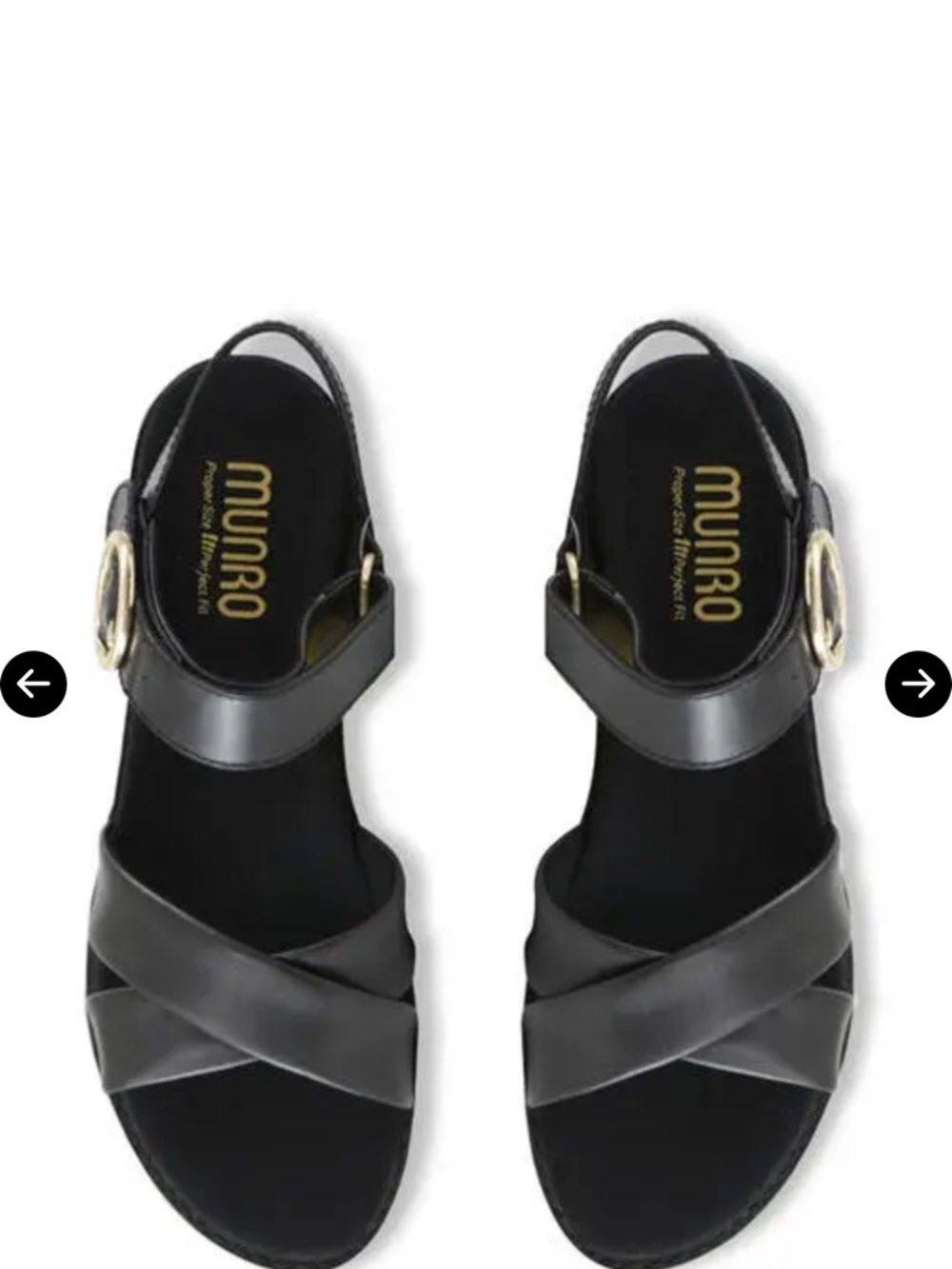 Munro knox lightweight leather comfort black sandals new sz 8 m - Picture 4 of 8